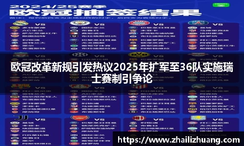 欧冠改革新规引发热议2025年扩军至36队实施瑞士赛制引争论